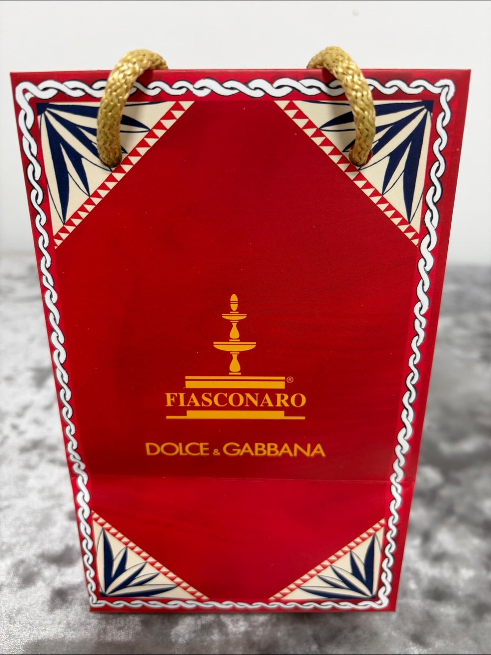 NWOT Dolce & Gabbana Red and Gold Fiasconaro Bag
